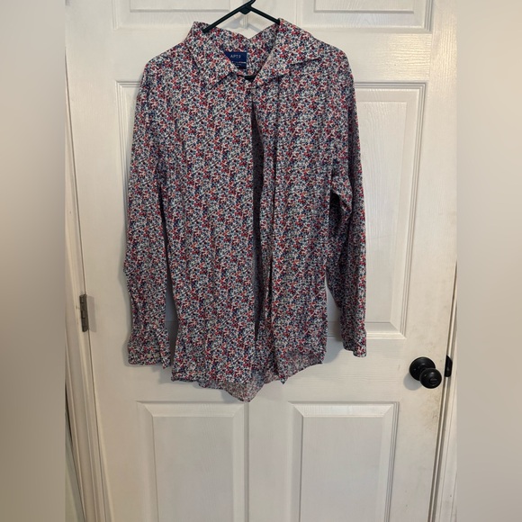 Apt. 9 Men's Red and Blue Floral Button Down Shirt - Picture 1 of 3